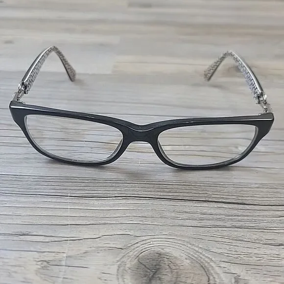 Coach HC 6052 5214 Fannie Black White Sig C Eyeglasses FRAMES ONLY 52-16-135 - Picture 1 of 12